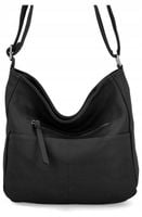 Herisson - torebka worek zamek skóra ekologiczna czarny 1052L2086