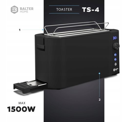 Toster Balter TS-04-LCD-BL 1500 W czarny na Arena.pl