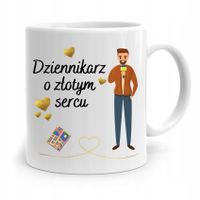 Kubek Dziennikarza Reportera O Złotym Sercu Z Nadrukiem Ze Zdjęciem