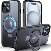Etui iPhone 15 MagSafe czarne magnetyczne stojak pancerne 3w1