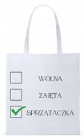 Torba Biała Eco Shopper Dla Sprzątaczki Prezent Z Nadrukiem Ze Zdjęciem