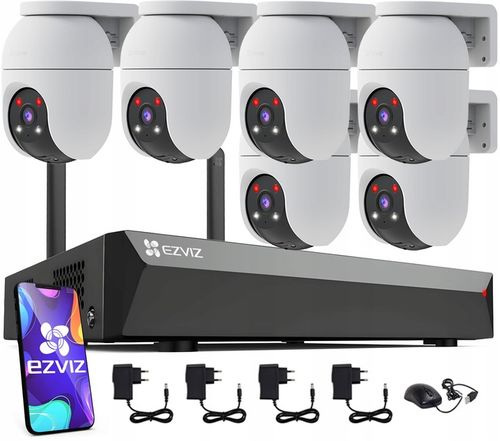 Zestaw do Monitoringu WiFi EZVIZ 6x C8c 2MP 1080p Rejestrator 8 Kanałów na Arena.pl