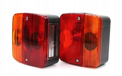 ZESTAW LAMP NA TYŁ PRZYCZEP ŚWIATŁA TYLNE WTYCZKA 7 PIN ŻARÓWKI PRZEWÓD 4M na Arena.pl