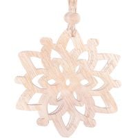 Ozdoba choinkowa 7cm drewniana, świąteczna zawieszka kwiaty zestaw 6 szt.