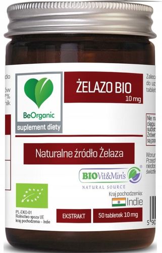 BeOrganic Żelazo 10 mg ekstrakt z liści curry 50tabletek na Arena.pl