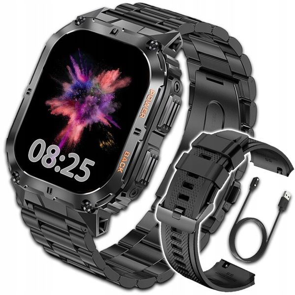 SMARTWATCH ZEGAREK MĘSKI MENU POLSKIE SPORT PULS ROZMOWY SMART WATCH AMOLED zdjęcie 1