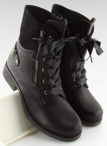 Botki sznurowane workery czarne 17103-2 BLACK - 41 na Arena.pl