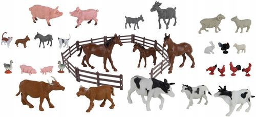 FARMA FIGURKI ZWIERZĘTA DOMOWE ZESTAW W POJEMNIKU 40 ELEMENTÓW BOLEY na Arena.pl