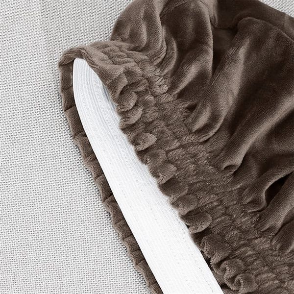 POKROWIEC NA KANAPĘ SOFĘ NAROŻNIK ELASTYCZNY WELUR 235-300 4OS BRĄZOWY zdjęcie 7