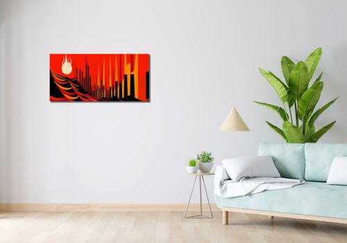 Obraz 90x40cm Miejski Krwisty Ogień na Arena.pl