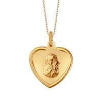 złoty medalik serce matka boska częstochowska 333