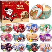 Świece Sojowe Zapachowe Ozdobne Zestaw 12 szt na Prezent Bożonarodzeniowy