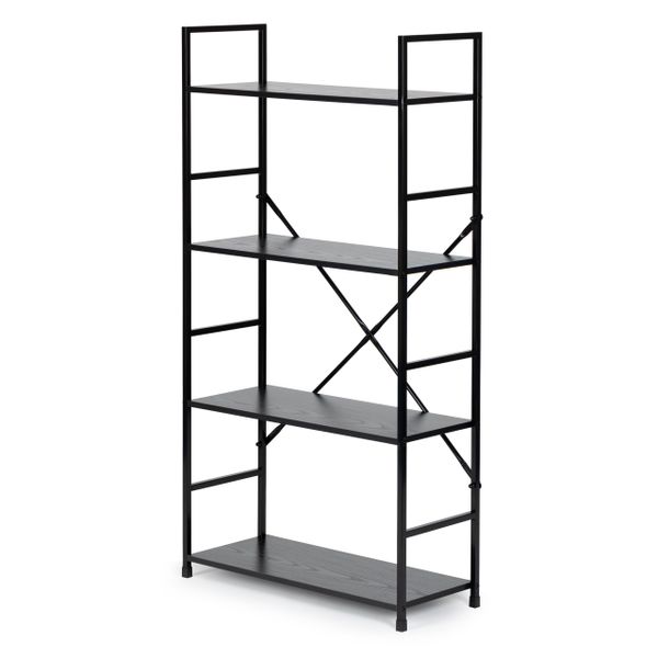 Regał drewniany szeroki 4 półki nowoczesny LOFT zdjęcie 4