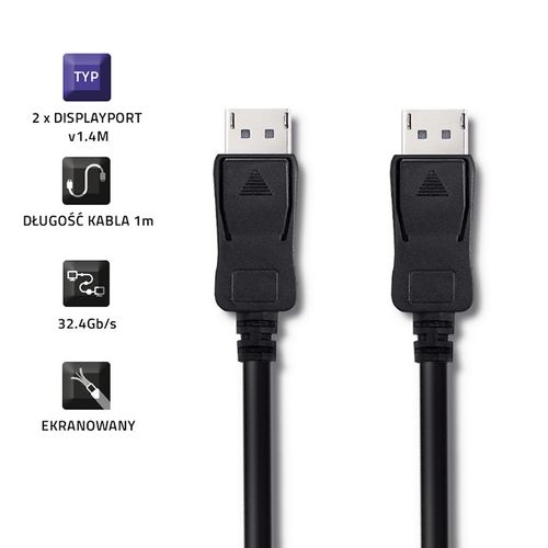 Qoltec DisplayPort v1.4 męski | DisplayPort v1.4 męski | 8K | 1m na Arena.pl