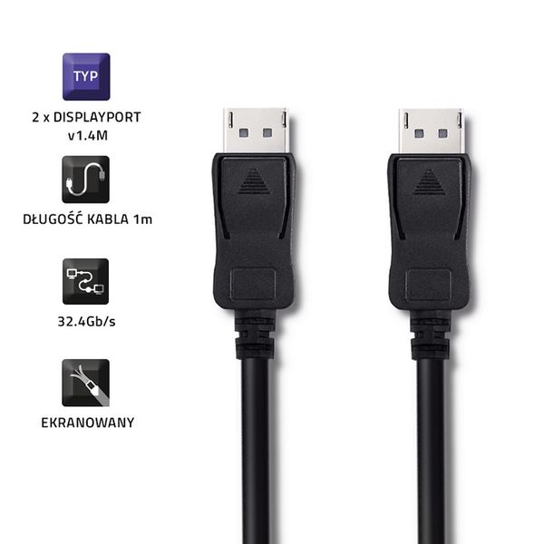 Qoltec DisplayPort v1.4 męski | DisplayPort v1.4 męski | 8K | 1m zdjęcie 3