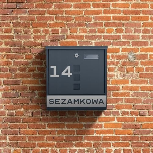 SKRZYNKA POCZTOWA NA LISTY POCZTĘ TUBA NA GAZETY ANTRACYT + NAPIS ADRES na Arena.pl