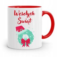 Kubek Czerwony Świąteczny Pod Choinkę Na Mikołaja Z Nadrukiem Ze Zdjęciem