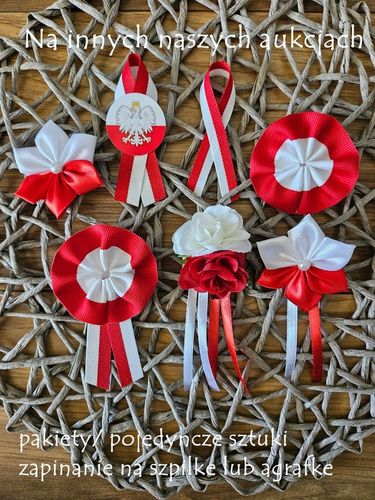 Kotyliony narodowe rozetka 2 patriotyczne 11 listopada przypinki 4 szt na Arena.pl