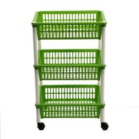 PROSTOKĄTNY REGAŁ DO ŁAZIENKI NA KÓŁKACH 3 PÓŁKI ZIELONY