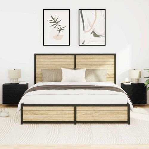 Ścienny stolik nocny with 2 pcs Czarny dąb 50 x 39 x 41 cm na Arena.pl