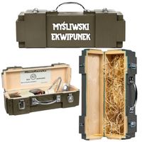 Skrzynka na butelkę MYŚLIWSKI EKWIPUNEK prezent dla myśliwego leśnika