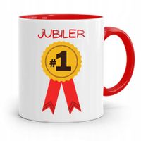 Dla Jubilera Kubek Czerwony Jubiler Numer Jeden Z Nadrukiem Ze Zdjęciem