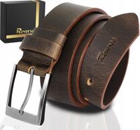 Szeroki skórzany pasek męski do JEANSÓW REVERSE SKÓRA NATURALNA LICOWA 100