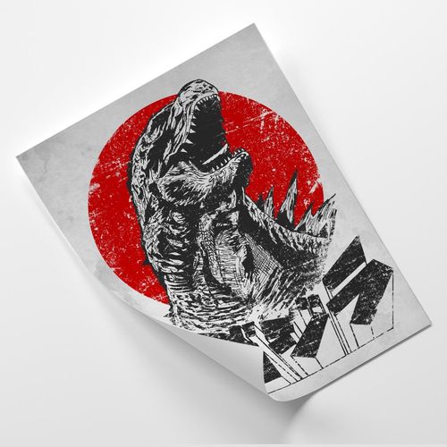 Plakat, Przerażająca Godzilla 50x70 na Arena.pl