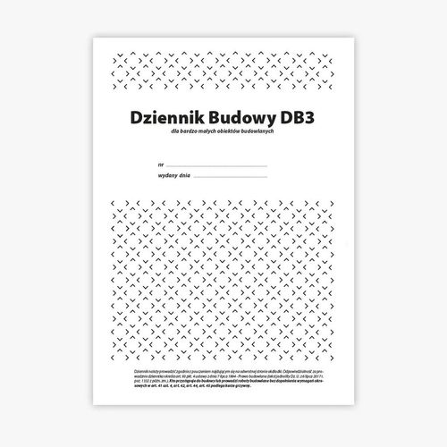 Dziennik budowy DB3 A4 10 stron NOWY WZÓR na Arena.pl