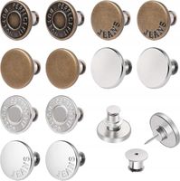 GUZIKI JEANSOWE BEZ SZYCIA ZESTAW 10SZTUK 17MM REGULOWANE METALOWE
