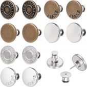 GUZIKI JEANSOWE BEZ SZYCIA ZESTAW 10SZTUK 17MM REGULOWANE METALOWE
