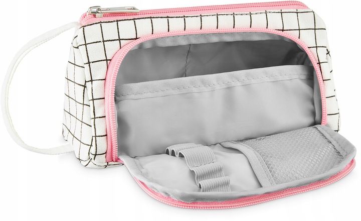 Piórnik szkolny z uchwytem różowy pojemna saszetka ZAGATTO zdjęcie 3