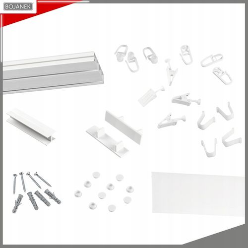 KARNISZ Podwójny z Maskownicą Szyna Sufitowa PCV Biała 300cm z Osłoną na Arena.pl