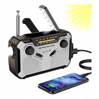 Radio solarne AM/FM PRUNUS J-369 awaryjne, korba ręczna/słoneczna/ładowanie