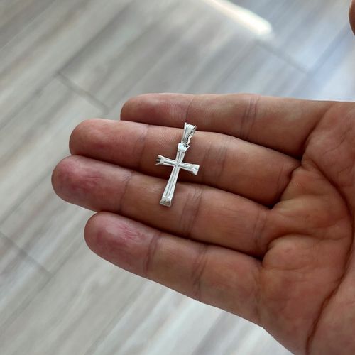 SREBRNY MĘSKI KRZYŻYK PR. 925 RODOWANY KRZYŻ + GRAWER PREZENT NA DZIEŃ OJCA na Arena.pl