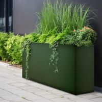 Donica ogrodowa metalowa 110x36x70 RAL6020 zielona