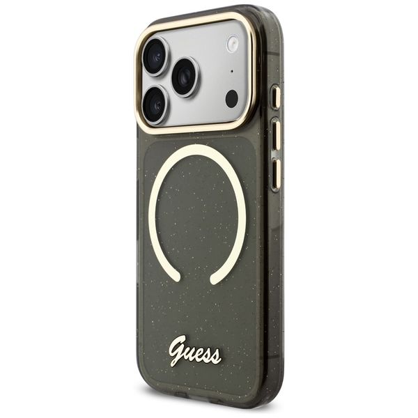 etui guess iml glitters script strap     magsafe do iphone 17 pro czarny zdjęcie 3