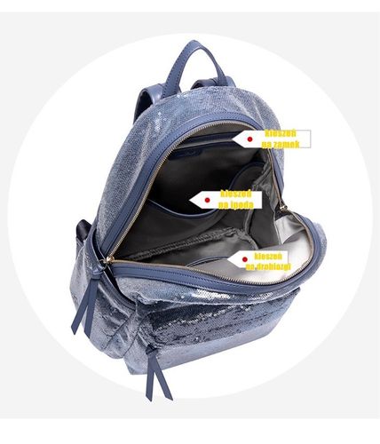 Błyszczący niebieski plecak na Arena.pl