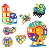 DUŻE KLOCKI MAGNETYCZNE KONSTRUKCYJNE 3D PANELE MAGNETIC TILES 120elem