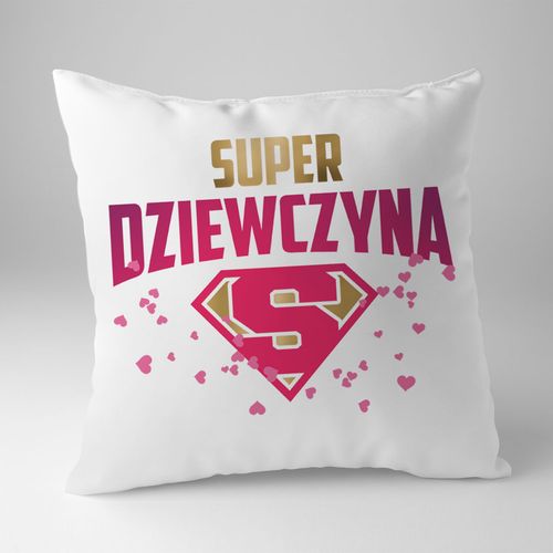 Super dziewczyna - poduszka z nadrukiem na Arena.pl