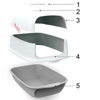 Kuweta dla kota Zabudowana kuweta duża wytrzymała z łopatką na żwirek