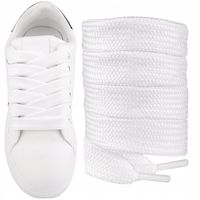 Szerokie grube sznurówki BIAŁE do butów Campusy 15mm płaskie Sulpo 120