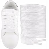 Szerokie grube sznurówki BIAŁE do butów Campusy 15mm płaskie Sulpo 120