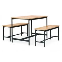 ZESTAW MEBLI LOFTOWYCH MODERNHOME DLA 4 OSÓB MDF METAL