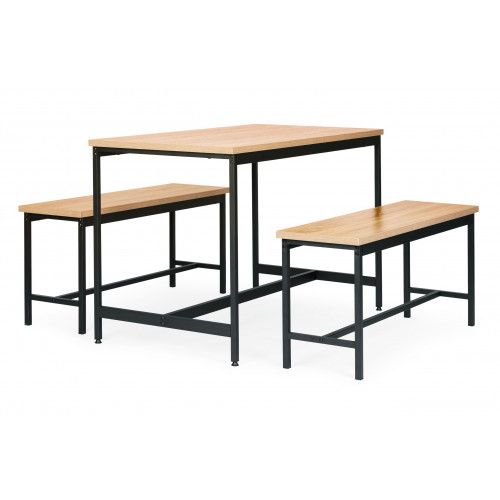 ZESTAW MEBLI LOFTOWYCH MODERNHOME DLA 4 OSÓB MDF METAL na Arena.pl