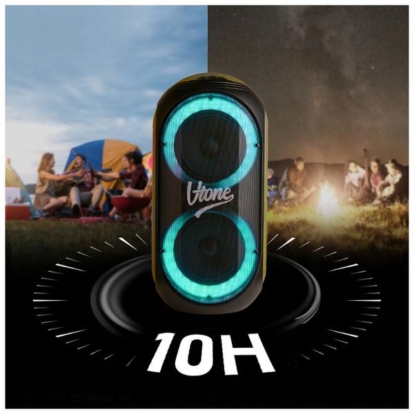 GŁOŚNIK BLUETOOTH USB SD FM AUX PRZENOŚNA KOLUMNA BOOMBOX KARAOKE MIKROFON zdjęcie 7