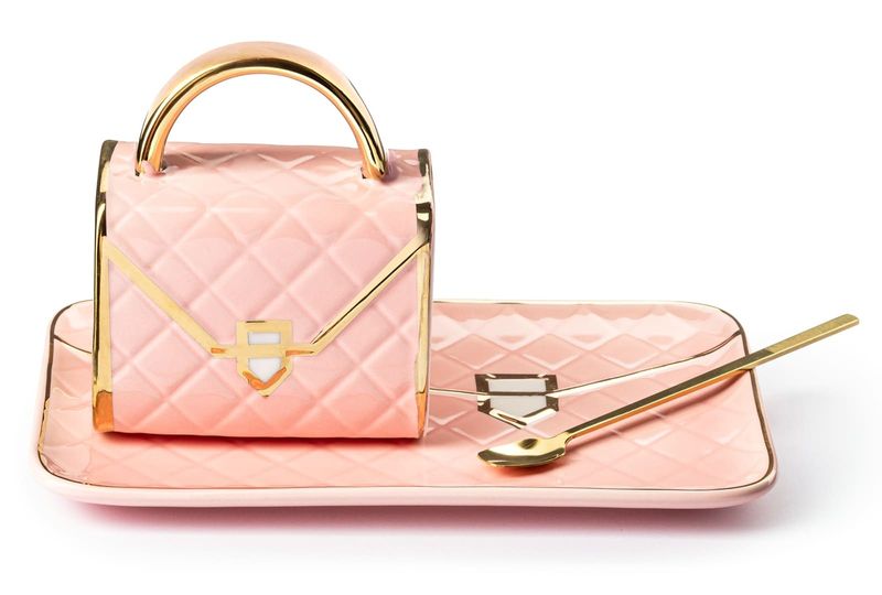 Zestaw Kubek Torebka z Podstawką i Łyżeczką - Różowy zdjęcie 2