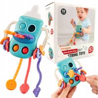 ZABAWKA GRYZAK SENSORYCZNA GRZECHOTKA BUTELKA MONTESORI DLA NIEMOWLĄT 5w1