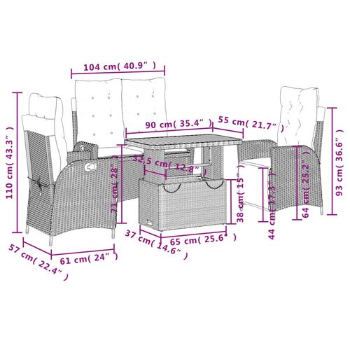 4-cz. zestaw mebli ogrodowych z poduszkami, beżowy, polirattan na Arena.pl