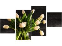 OBRAZ BUKIET JASNYCH TULIPANÓW KWIATY